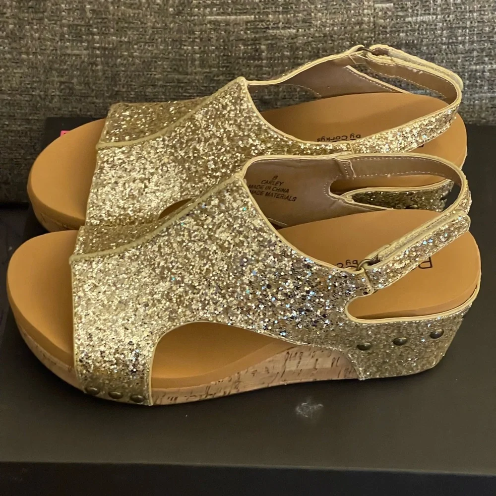 Corky’s Carley Gold Glitter Women's Shoes - New! Size 8 - Picture 2 of 4